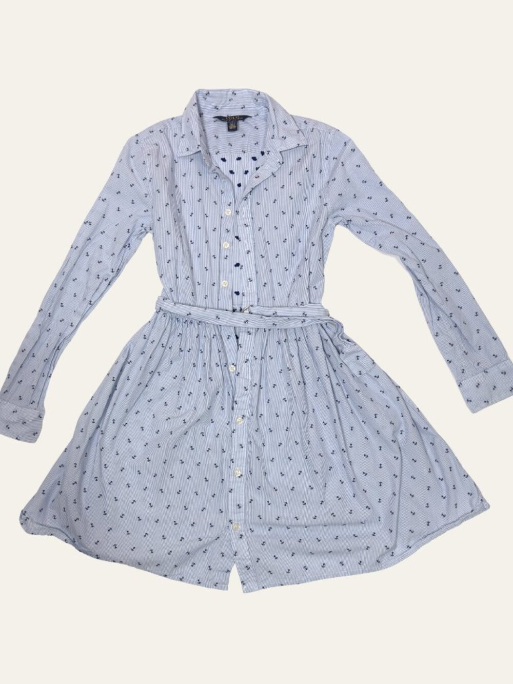 Polo Ralph Lauren Seersucker T Shirt Dress | Youth Girls Size 12 | Preppy Blue